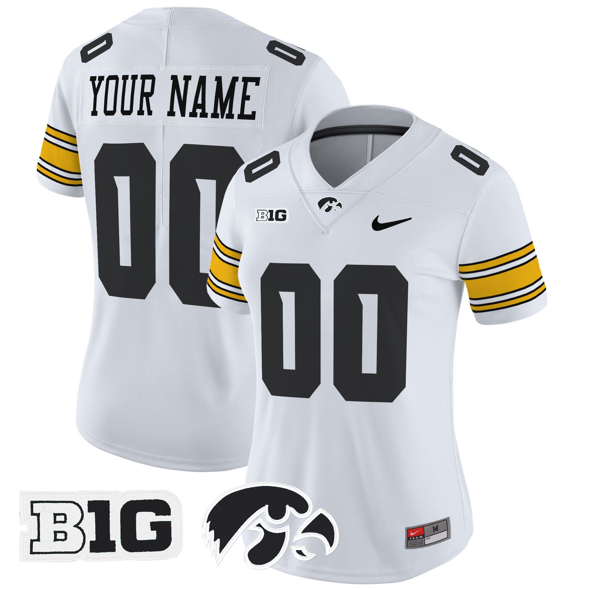 Women Iowa Hawkeyes White Nike 2024 Vapor Limited Custom NCAA Jersey